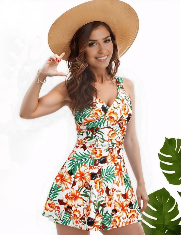 Haiyunlai 2025 Conjuntos de una pieza para mujer para el verano Bikinis Bañador sexy con estampado floral