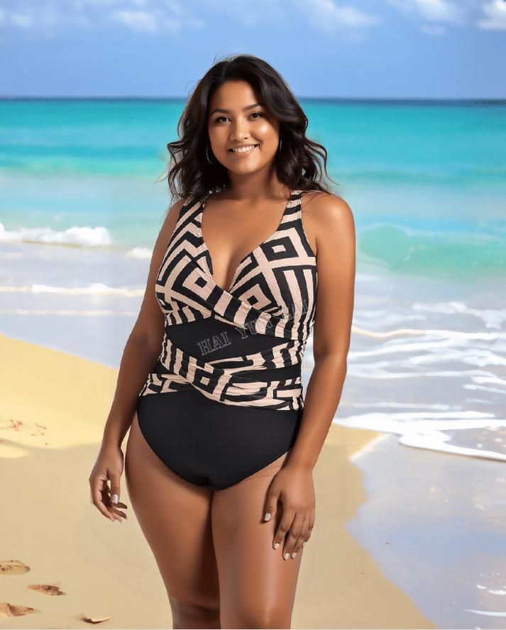 2025 Traje de baño de una pieza para señoras europeas americanas Sexy Slim Bikini multicolor con cintura fruncida