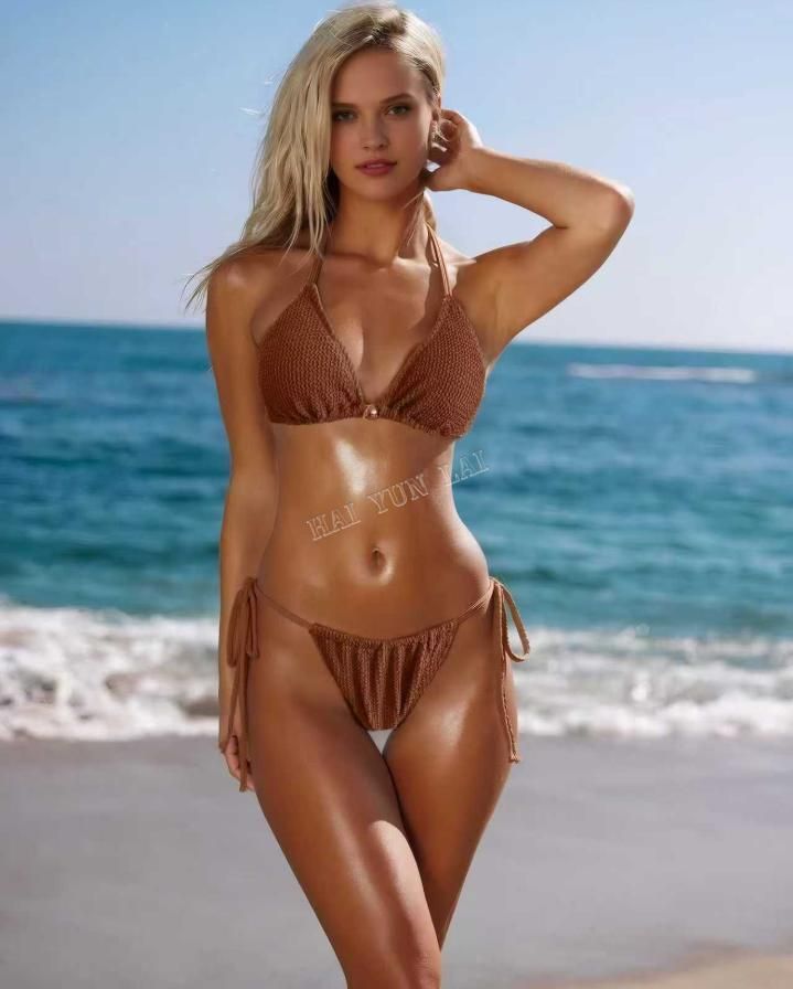 NEW STOCK Triangle Top Beads Traje de Baño Sexi Lady Mini Brazilian Swimwear Bikini Básico